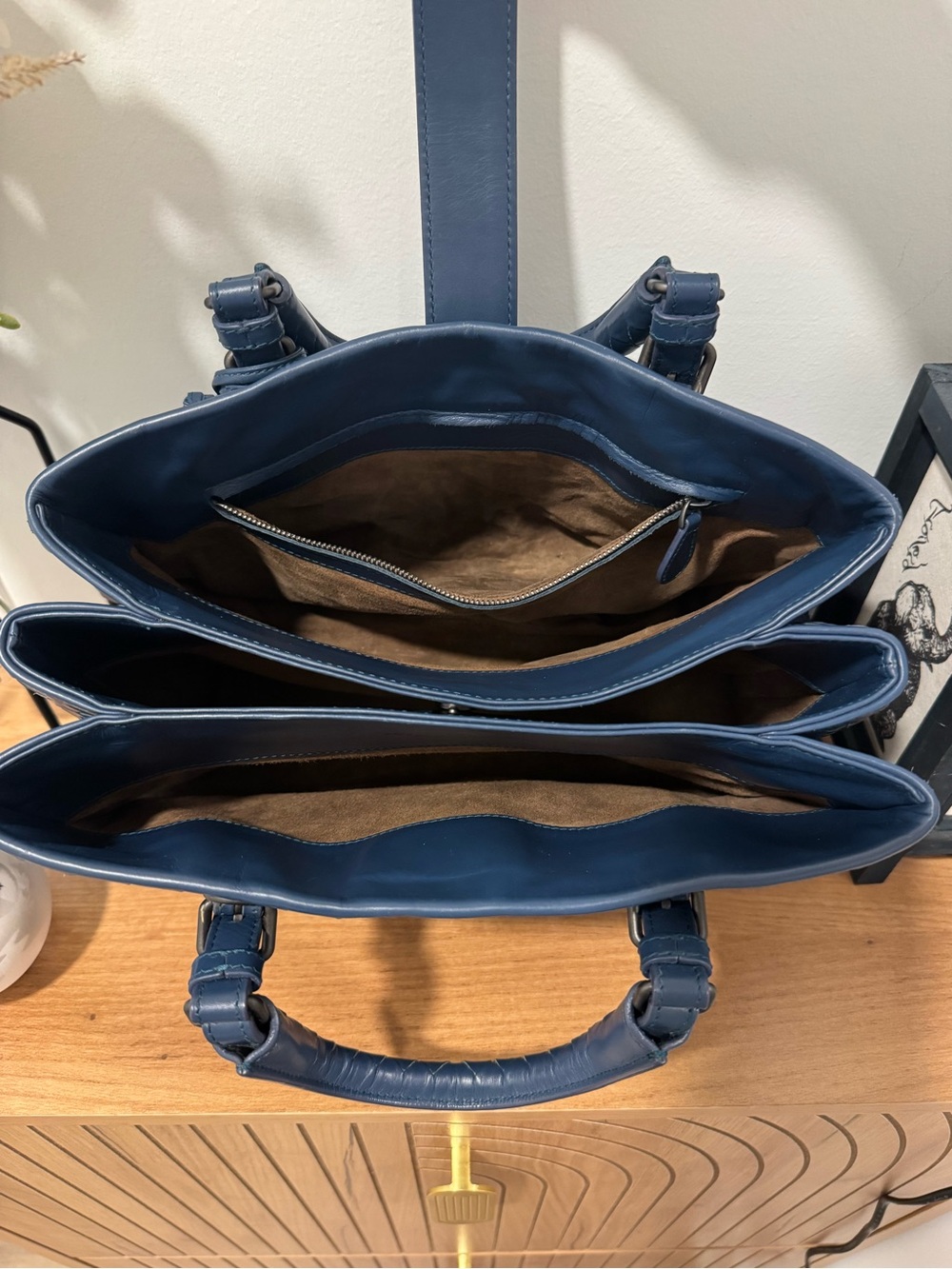 Bottega Veneta Tote, Roma Intrecciato, Blue, Classic, Limited Edition - Picture 4 of 7